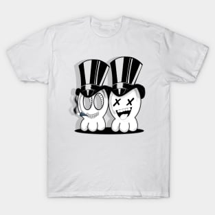 Cute Skull Characters with Top Hats and one with a cigar T-Shirt